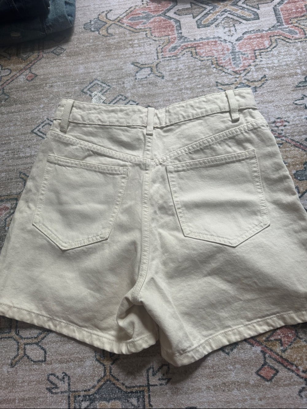 Zara a line cream denim high waisted shorts - Picture 3 of 3